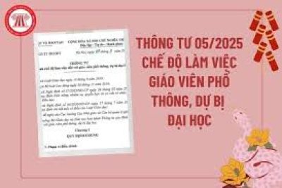 Thông tư 05 Quy định về chế độ làm việc đối với giáo viên phổ thông, dự bị đại học 2025